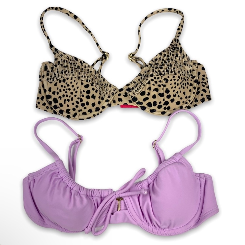 NEW! BUNDLE Xhilaration Lot of 4 Bikini Bralette Smocked Underwire Swim Tops XS - Picture 4 of 12